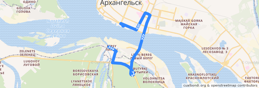 Mapa del recorrido Автобус 25 de la línea  en Приморский муниципальный округ.