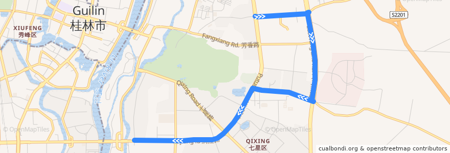 Mapa del recorrido Bus 16: 公交东环车场 => 公交铁西车场 de la línea  en 七星区.