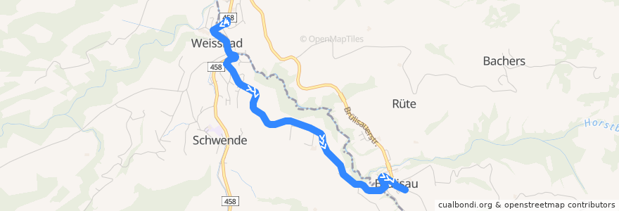 Mapa del recorrido Bus 192: Weissbad => Brülisau de la línea  en Schwende-Rüte.