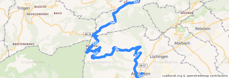 Mapa del recorrido Bus 333: St. Anton => Altstätten SG de la línea  en St. Gallen.