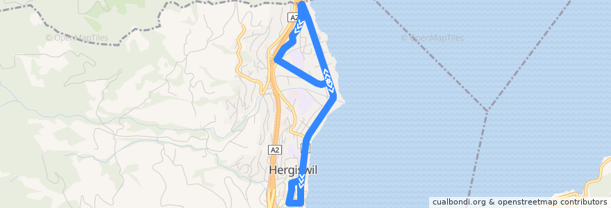 Mapa del recorrido Matt Bus Hergiswil de la línea  en 瑞士.