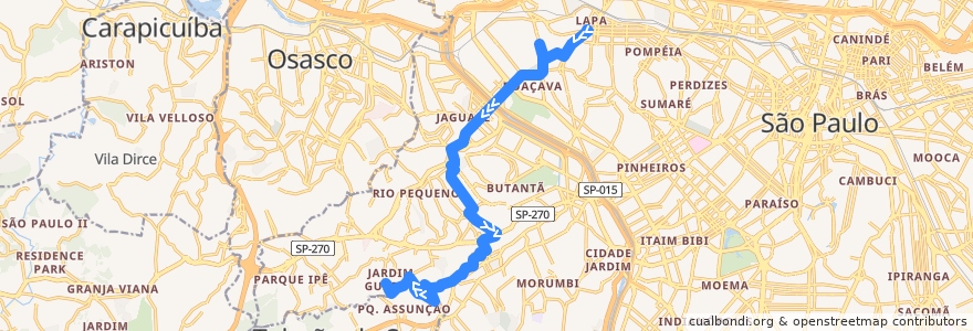 Mapa del recorrido 748A-41: Lapa -> Jardim Peri-Peri de la línea  en サンパウロ.