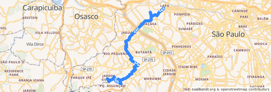 Mapa del recorrido 748A-41: Lapa -> Jardim Peri-Peri de la línea  en Сан Паулу.
