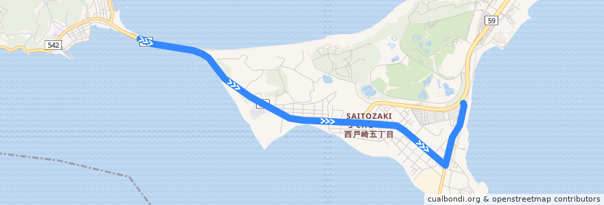 Mapa del recorrido 西鉄バス21B番系統 de la línea  en 東区.