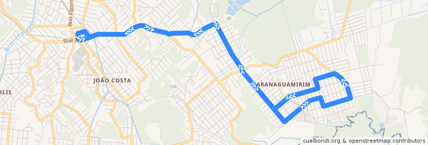 Mapa del recorrido Estêvão de Matos de la línea  en Joinville.