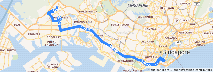 Mapa del recorrido Svc 651 de la línea  en Singapore.