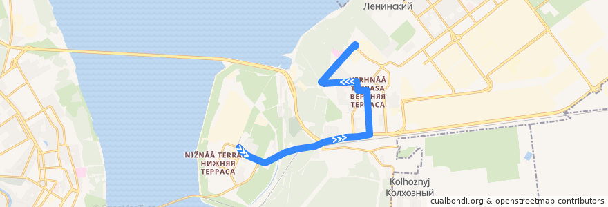 Mapa del recorrido Троллейбус № 2: Краснопролетарская — Санаторий «Итиль» de la línea  en городской округ Ульяновск.