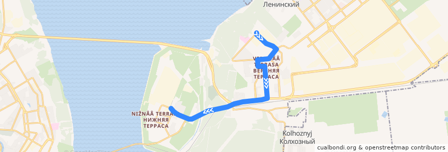 Mapa del recorrido Троллейбус № 2: Санаторий «Итиль» — Краснопролетарская de la línea  en городской округ Ульяновск.