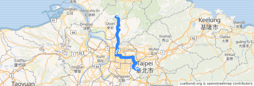 Mapa del recorrido 臺北市 612 松德站-大同之家 (往程) de la línea  en Taipei.