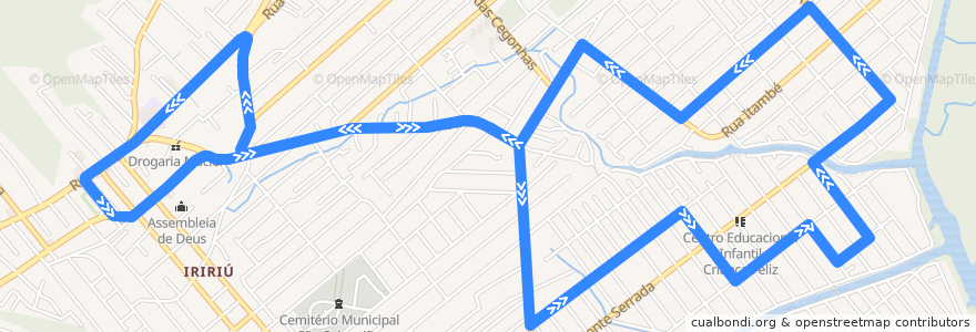 Mapa del recorrido Novos Horizontes de la línea  en Joinville.