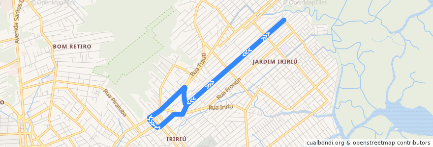 Mapa del recorrido Portinho de la línea  en Joinville.