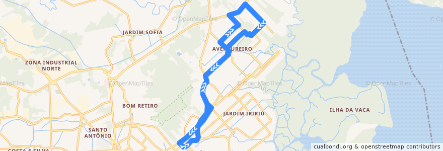 Mapa del recorrido Aeroporto via Emílio Landmann de la línea  en 若茵维莱.