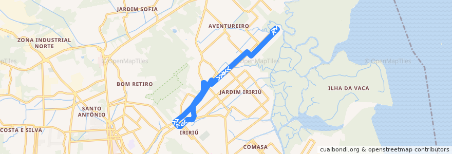 Mapa del recorrido Parque Joinville de la línea  en Joinville.