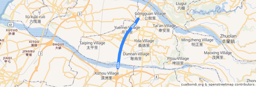 Mapa del recorrido 9010 台中-新竹 de la línea  en 后里區.