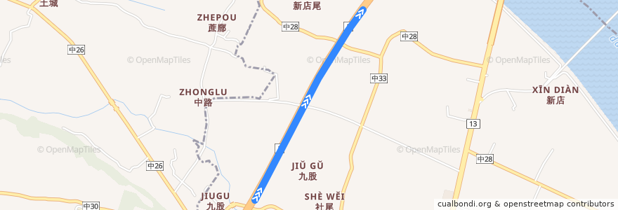 Mapa del recorrido 9010 台中-新竹 de la línea  en 后里區.