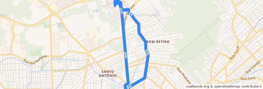 Mapa del recorrido Norte/Campus de la línea  en 조인빌리.