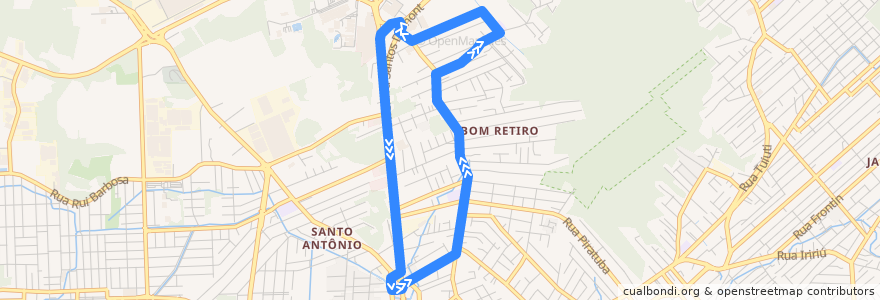 Mapa del recorrido Barão de Teffé de la línea  en 조인빌리.