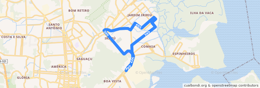 Mapa del recorrido Circular Itambé de la línea  en Joinville.