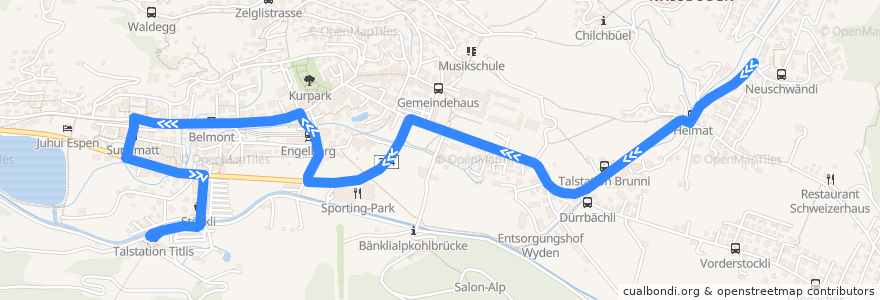 Mapa del recorrido Bus 3: Talstation Titlis => Neuschwändi de la línea  en Engelberg.