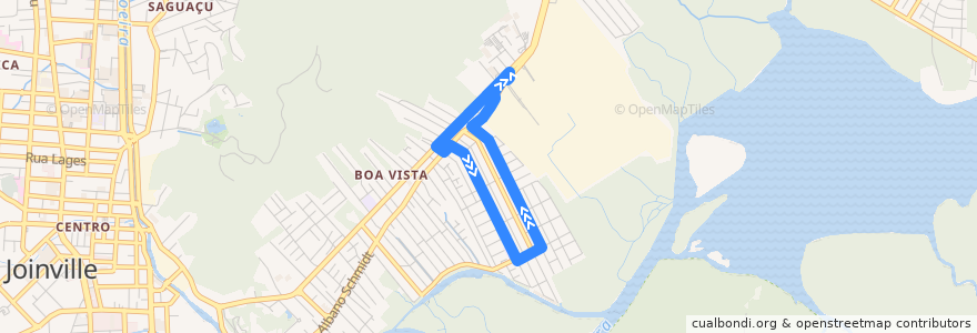 Mapa del recorrido Góes Monteiro Circular de la línea  en Joinville.