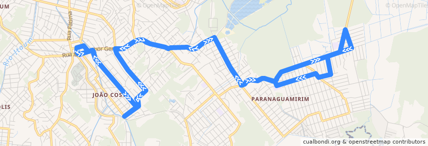 Mapa del recorrido Jardim Edilene via Antônio Neves de la línea  en 조인빌리.