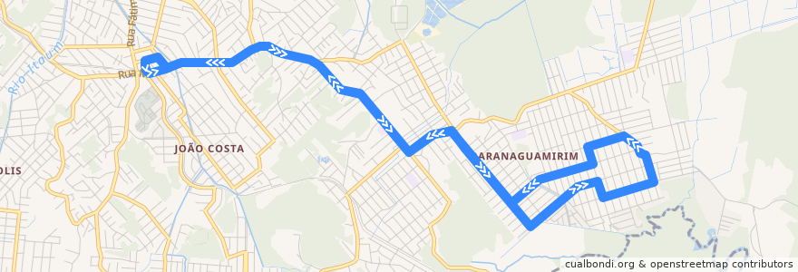 Mapa del recorrido Estêvão de Matos via Monsenhor Gercino de la línea  en Joinville.