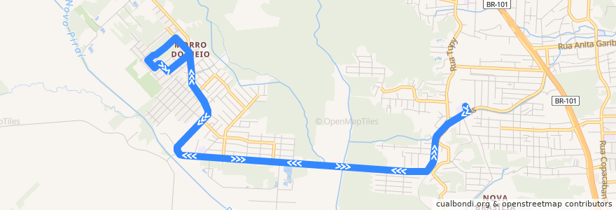 Mapa del recorrido Morro do Meio Circular de la línea  en 조인빌리.