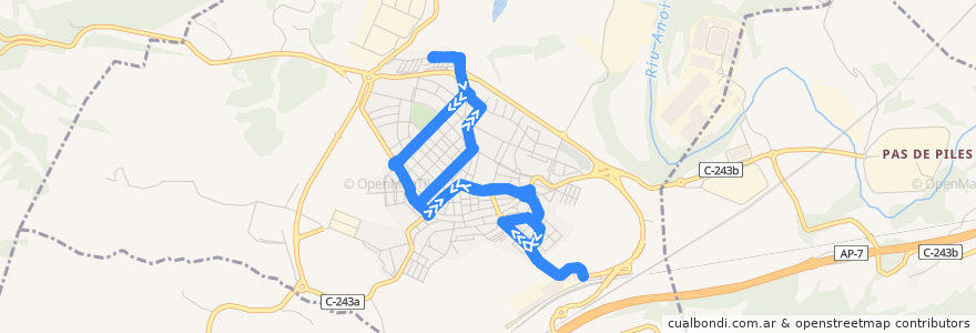 Mapa del recorrido L1 Linia Regular de la línea  en Sant Sadurní d'Anoia.