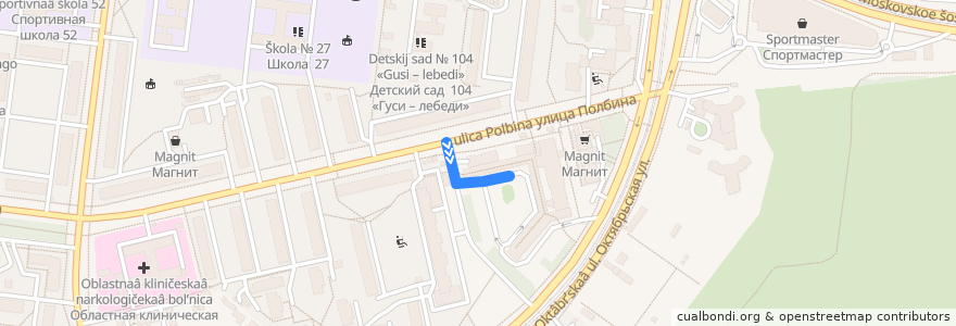 Mapa del recorrido Ульяновск - Большое Нагадкино de la línea  en городской округ Ульяновск.