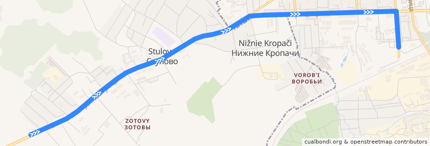 Mapa del recorrido Автобус № 25: Зяблецы - Автостанция de la línea  en Слободской район.