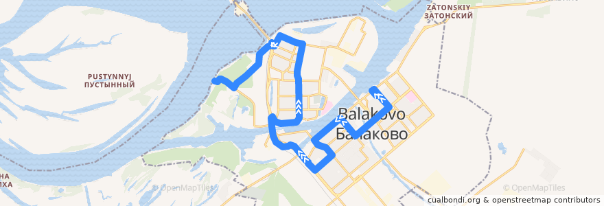 Mapa del recorrido Автобус №5 6 микрорайон => Старая пристань de la línea  en городское поселение Балаково.