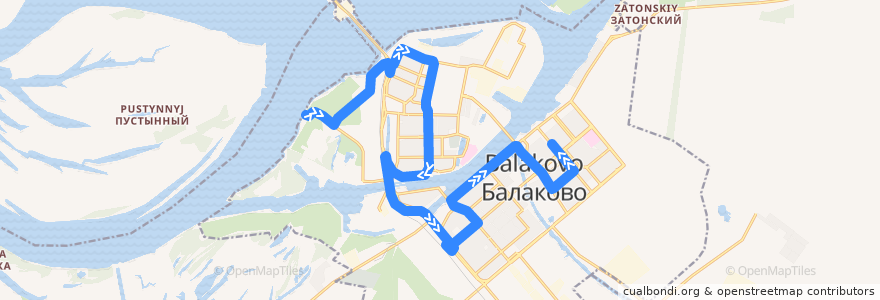 Mapa del recorrido Автобус №5 Старая пристань => 6 микрорайон de la línea  en городское поселение Балаково.