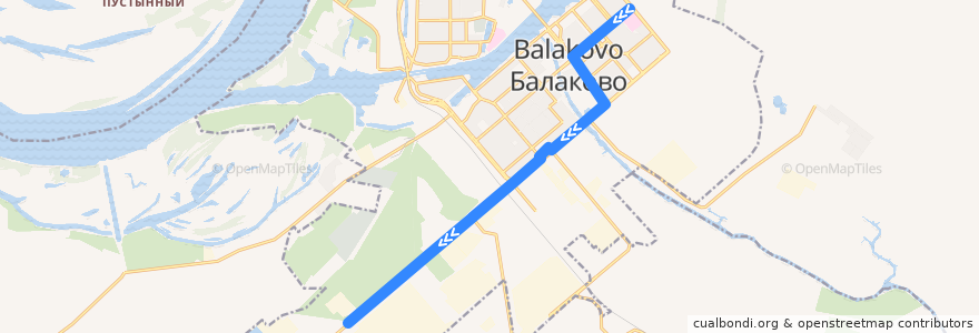 Mapa del recorrido Троллейбус №6 7 микрорайон => Химволокно de la línea  en городское поселение Балаково.