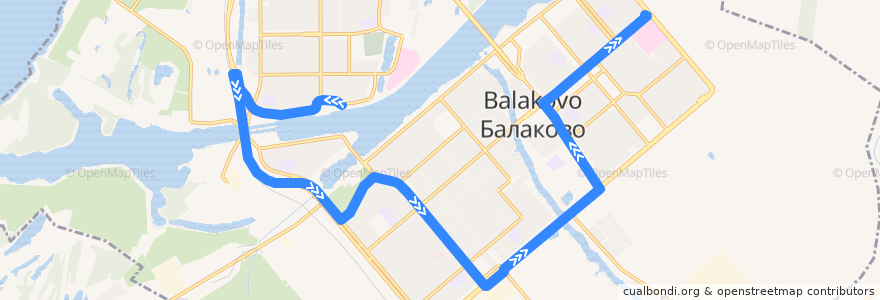 Mapa del recorrido Троллейбус №5а Космос => 7 микрорайон de la línea  en городское поселение Балаково.