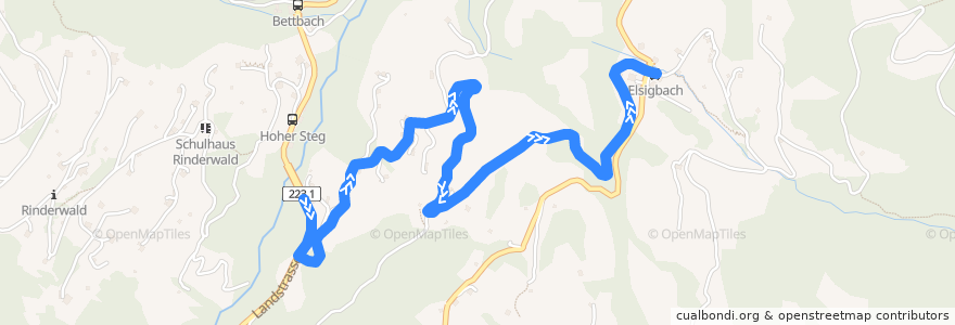 Mapa del recorrido Bus 231: Achseten => Elsigbach de la línea  en Frutigen.