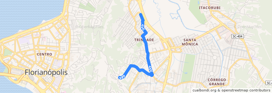 Mapa del recorrido Ônibus 179: Serrinha, Bairro=>TITRI, Ida de la línea  en فلرینو پولیس.