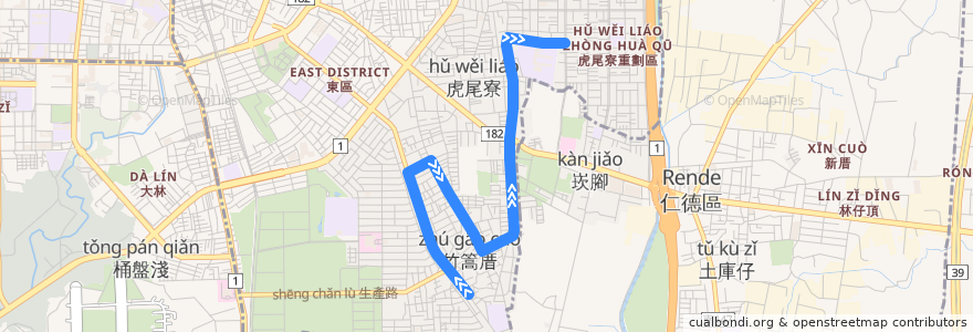 Mapa del recorrido 3路(繞駛復興國中_往程) de la línea  en Eastern District.