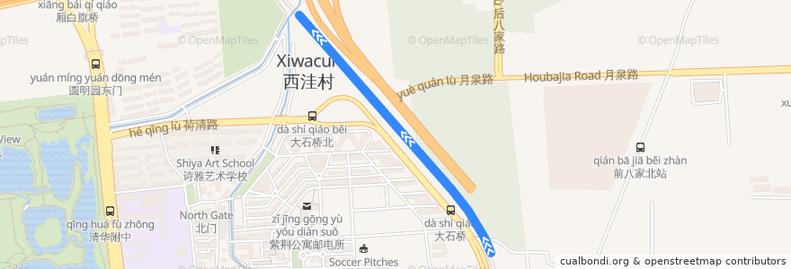 Mapa del recorrido 京包铁路 de la línea  en 海淀区.