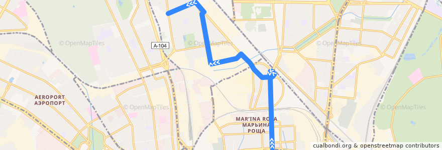 Mapa del recorrido Автобус №19к: Метро "Марьина Роща" - метро "Тимирязевская" de la línea  en Северо-Восточный административный округ.