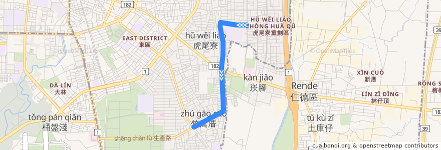 Mapa del recorrido 3路(繞駛復興國中_返程) de la línea  en Eastern District.