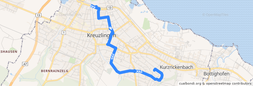 Mapa del recorrido Bus 901: Kreuzlingen, Bahnhof => Kreuzlingen, Besmer de la línea  en Kreuzlingen.