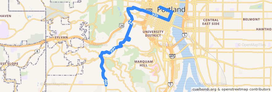 Mapa del recorrido Bus 51: Dosch & Hamilton => Portland de la línea  en Portland.