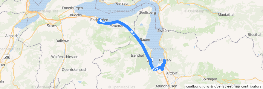 Mapa del recorrido Bus 310: Beckenried-Flüelen de la línea  en Schweiz/Suisse/Svizzera/Svizra.