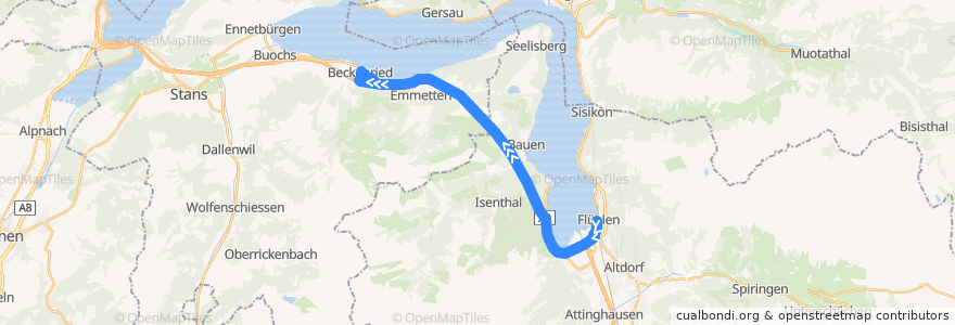 Mapa del recorrido Bus 310: Flüelen-Beckenried de la línea  en Schweiz/Suisse/Svizzera/Svizra.