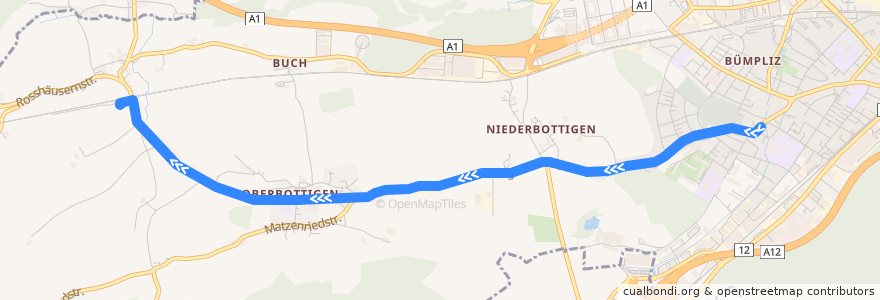 Mapa del recorrido Bus 32: Bachmätteli => Riedbach Bahnhof de la línea  en برن.