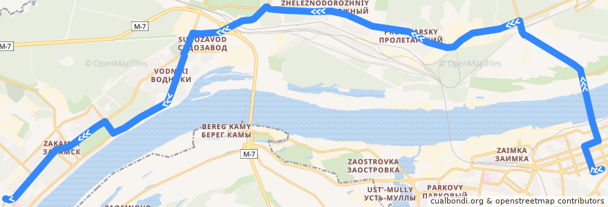 Mapa del recorrido Автобус №8: Центральный рынок – ДДК им. Кирова de la línea  en Пермский городской округ.