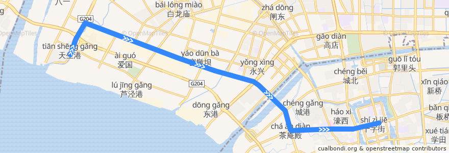 Mapa del recorrido 3路: 天生港 => 钟楼广场 de la línea  en Chongchuan.