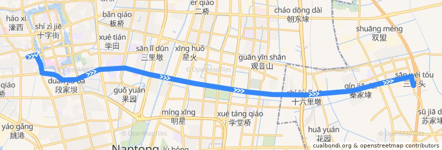 Mapa del recorrido 42路: 更俗剧院 => 先锋驾校 de la línea  en Distretto di Chongchuan.