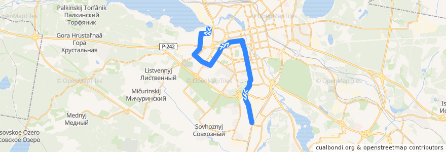 Mapa del recorrido Трамвай 1: ВИЗ - Вторчермет de la línea  en городской округ Екатеринбург.