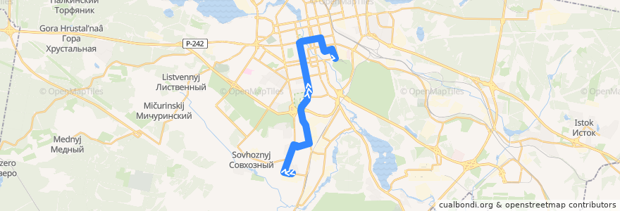 Mapa del recorrido Трамвай 9. Керамическая — ЦПКиО de la línea  en городской округ Екатеринбург.